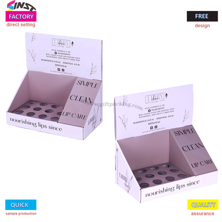 Κυματοειδές Counter Top Display Box για Lip Balms